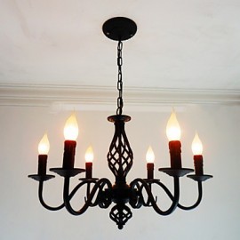 Artistic Chic & Modern Others Feature for Candle Style Metal Living Room Indoors Dining Room 6 Bulbs Chandelier