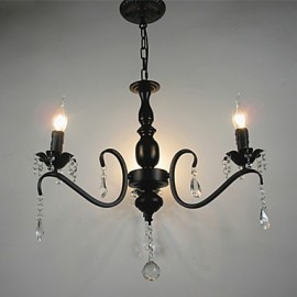 Crystal Chandelier European Style Wrought Iron Living Room Lamp Creative Personality Bedroom Restaurant Candle Lamps And Lanterns