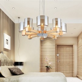 8 Light Wood Modern / Contemporary Nordic style Pendant Lights with Glass Shade for Living Room,Dining Room,Study,Bedroom,Bar