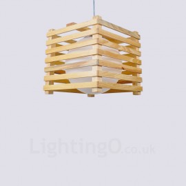 1 Light Wood Modern / Contemporary Nordic style Pendant Lights with Glass Shade for Bathroom,Living Room,Study,Kitchen,Bedroom,Dining Room,Bar
