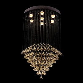 7 Lights Modern LED Crystal Ceiling Pendant Light Indoor Chandeliers Home Hanging Down Lighting Lamps Fixtures
