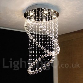 5 Lights Modern LED Crystal Ceiling Pendant Light Indoor Chandeliers Home Hanging Down Lighting Lamps Fixtures