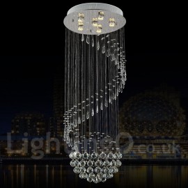 6 Lights Modern LED Crystal Ceiling Pendant Light Indoor Chandeliers Home Hanging Down Lighting Lamps Fixtures