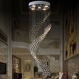 5 Lights Modern LED Crystal Ceiling Pendant Light Indoor Chandeliers Home Hanging Down Lighting Lamps Fixtures