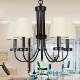 5 Light Retro Contemporary Living Room Dining Room Bedroom Black Candle Style Chandelier