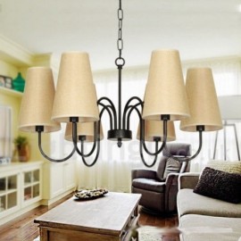 6 Light Retro Contemporary Living Room Dining Room Bedroom Candle Style Chandelier