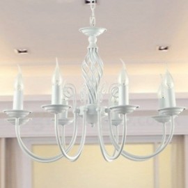 8 Light Contemporary Retro White Living Room Bedroom Dining Room Candle Style Chandelier