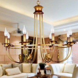 8 Light Rustic Retro Living Room Bedroom Candle Style Chandelier