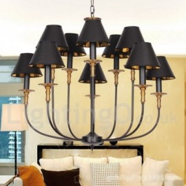 10 Light Rustic Retro Contemporary Living Room Dining Room Bedroom Candle Style Chandelier
