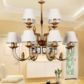 12 Light Modern / Contemporary Rustic Living Room Retro Candle Style Chandelier