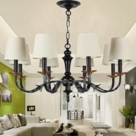 8 Light LED Dining Room Living Room Bedroom Retro Candle Style Chandelier
