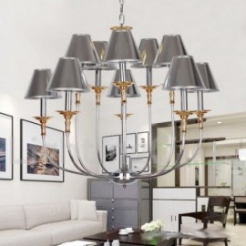 10 Light Modern / Contemporary Chrome Living Room Dining Room Bedroom Candle Style Chandelier