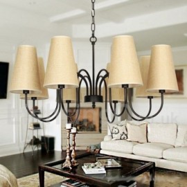8 Light Contemporary Rustic Mediterranean Style, Living Room Dining Room Bedroom Candle Style Chandelier