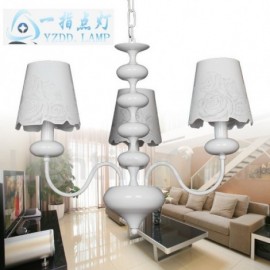 3 Light Modern / Contemporary Hollow White Living Room Dining Room Bedroom Candle Style Chandelier
