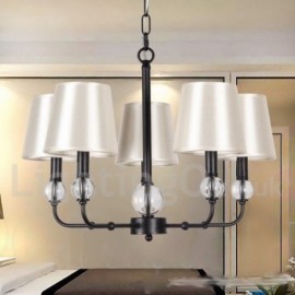 5 Light Rustic Living Room Dining Room Bedroom Retro Black Contemporary Candle Style Chandelier