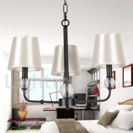 3 Light Living Room Dining Room Bedroom Retro Black Contemporary Candle Style Chandelier