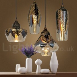 European Retro Dining Room Glass Pendant Light Lounge LED Pendant Lamp