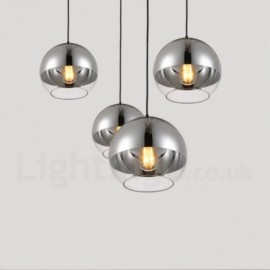1 Light Modern/Contemporary Plating Dining Room Bar Cafe Led Glass Pendant Light