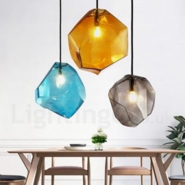 1 Light Rustic/ Lodge Bar Cafes Dinning Room Pendant Light with Glass Shade