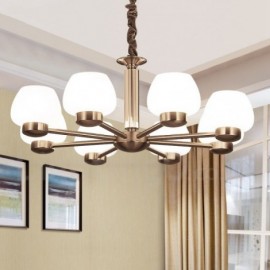 8 Light Modern/ Contemporary Living Room Dinning Room Bedroom Chandelier with Glass Shade