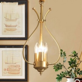 4 Light Retro,Rustic,Luxury Brass Pendant Lamp Chandelier