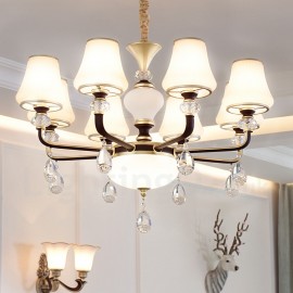 Modern / Contemporary Retro Luxury Crystal Pendant Lamp Chandelier with Glass Shade