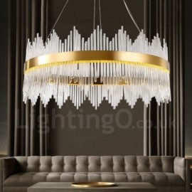 Modern / Contemporary Light Steel Pendant Light with Glass Shade for Living Room, Dinning Room, Bedroom