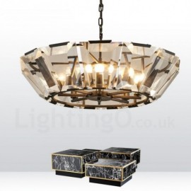 Modern / Contemporary 8 Light Steel Pendant Light with CrystalGlass Shade for Living Room, Dinning Room, Bedroom, Hotel