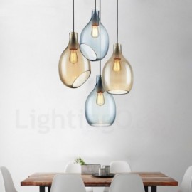 Modern / Contemporary 1 Light Glass Pendant Light with Glass Shade for Living Room, Dinning Room, Courtyard, Bedroom, Hotel