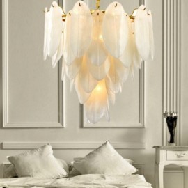 Modern / Contemporary 6 Light Steel Pendant Light with Glass Shade for Living Room, Dinning Room, Bedroom, Hotel