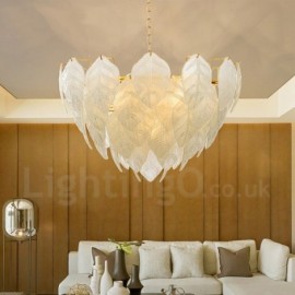 Modern / Contemporary 4 Light Steel Pendant Light with Glass Shade for Living Room, Dinning Room, Bedroom, Hotel