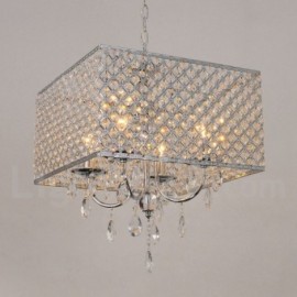 Modern / Contemporary 4 Light Crystal Chrome Stainless Steel Chandelier