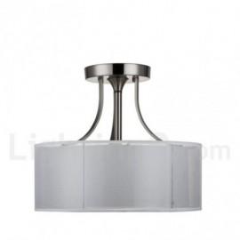 Modern / Contemporary 3 Light Drum Sand Nickel Stainless Steel Ceiling Lights