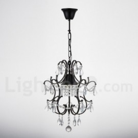 Modern / Contemporary 1 Light Crystal Black Stainless Steel Chandelier