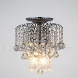 Modern / Contemporary 3 Light Crystal Chrome Stainless Steel Chandelier