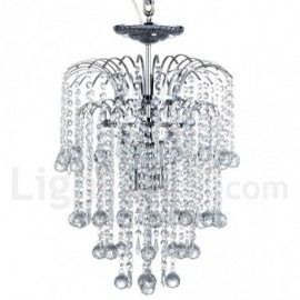 Modern / Contemporary 4 Light Crystal Chrome Stainless Steel Chandelier