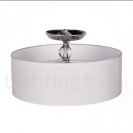 Modern / Contemporary 3 Light Drum Chrome Stainless Steel Ceiling Light with Fabric Shade