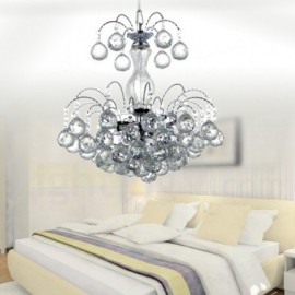Modern / Contemporary 3 Light Crystal Chrome, Gold Stainless Steel Chandelier
