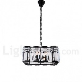 Modern / Contemporary 4 Light Candle Crystal Black Stainless Steel Chandelier