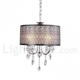 Modern / Contemporary 5 Light Candle Crystal Black Stainless Steel Chandelier