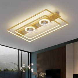 Modern Flush Mount Ceiling Fan With Lights Remote Control