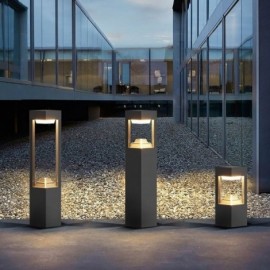 Outdoor Light Modern Simple Waterproof Square Column Floor Lamp Courtyard Balcony