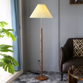 Modern Pleated Floor Lamp Creative Solid Wood Copper Luminaires