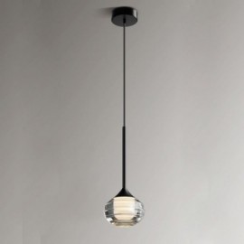 Simple Glass Pendant Light Black Decorative Ceiling Lights