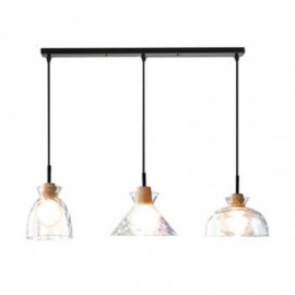 Modern Simple Pendant Light Water Permeable Glass 3 Ceiling Light Bedside Lamp