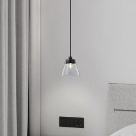Modern Glass Pendant Light Single Hanging Pendant Lighting With Clear Glass Shade