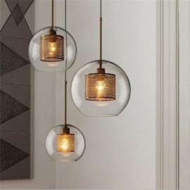 Nordic Pendant Light Glass Home Lighting Round Ball Shape Lamp Bedside Lamp