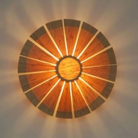 Round Flower Wall Sconce Unique Bamboo Wall Light Creative Decorative Lighting