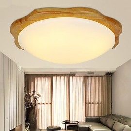 Flush Mount LED Traditional/Classic Living Room / Bedroom / Dining Room / Study Room/Office Wood/Bamboo