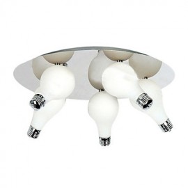 Modern Flush Mount with 5 Lights in Round (G4 Bulb Base)
